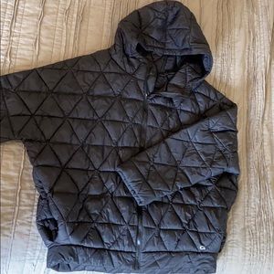 oversized cropped puffer hoodie